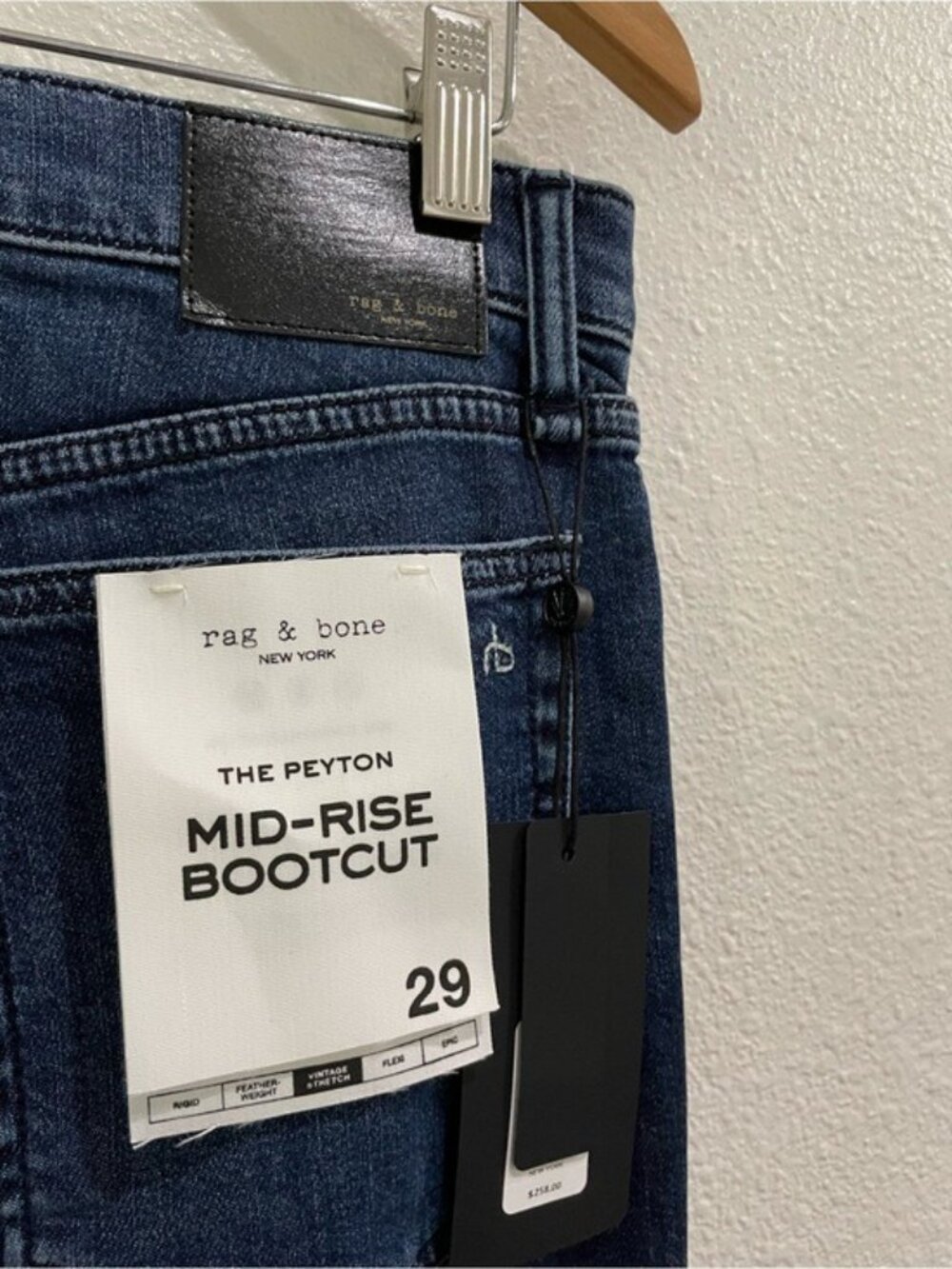 Rag & Bone Mid Rise Bootcut Jean Preppy Essential Dark Wash Contemporary Stretch - Picture 10 of 11